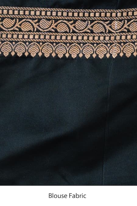 Buy_Zal From Benaras_Black Silk Zari Pure Banarasi Handloom Saree With Unstitched Blouse Piece_Online_at_Aza_Fashions