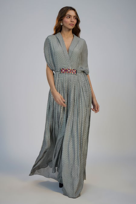 Nadima Saqib Black Printed & Embroidered Jumpsuit 