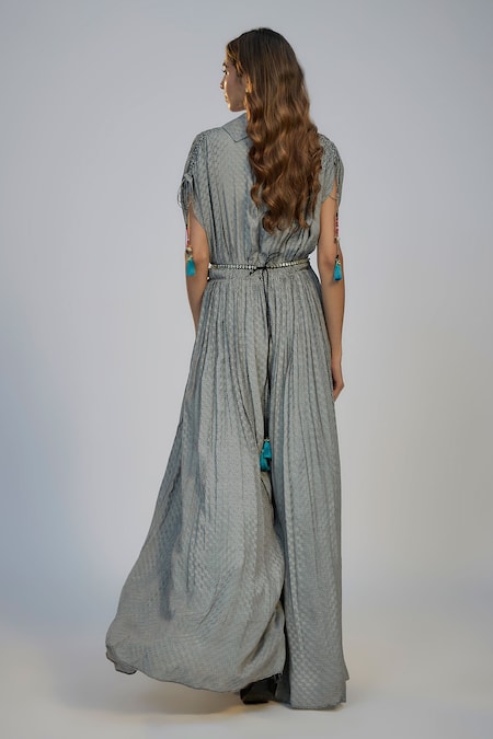 Nadima Saqib Black Printed & Embroidered Jumpsuit 