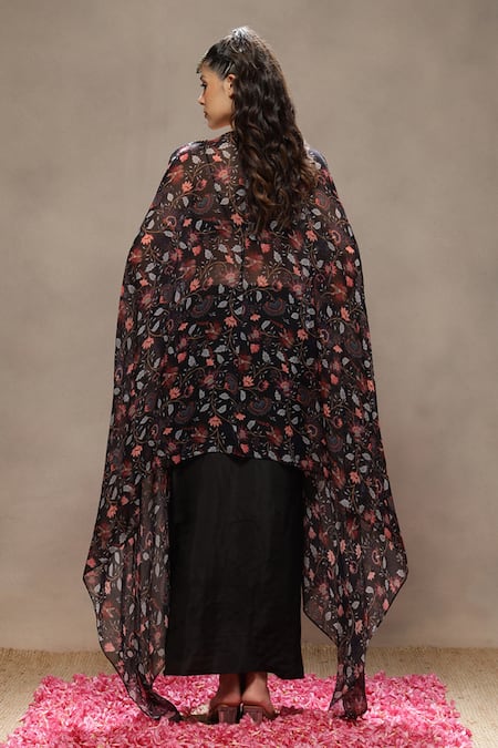 Kyra By Bhavna Midnight Muse Cape Set 