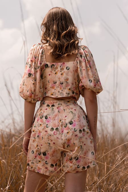 AFRIYA Whispering Pastels Crop Top & Shorts Co-ord Set 