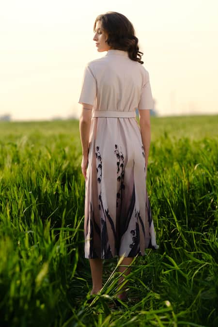 AFRIYA Peach Lilies Meadow Blazer Dress 