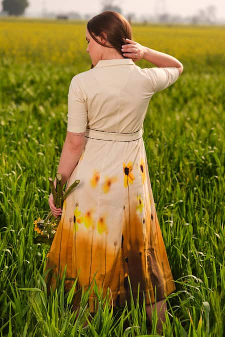 AFRIYA Yellow Meadow Blazer Dress 