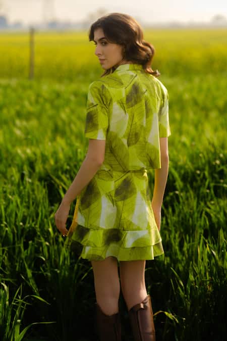 AFRIYA Green Ferns Short Blazer 