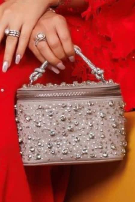 Shop_Plode_Silver Stones Rectangle Shaped Embellished Vanity Bag _Online_at_Aza_Fashions