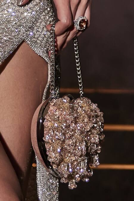 Buy Plode Pink Beads, Tassels Embellished Micro Heart Bag Online at Aza Fashions Buy_Plode_Pink Beads, Tassels Embellished Micro Heart Bag _Online_at_Aza_Fashions