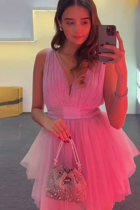 Buy_Plode_Grey Rhinestones, Crystals Embellished Bucket Bag _Online_at_Aza_Fashions