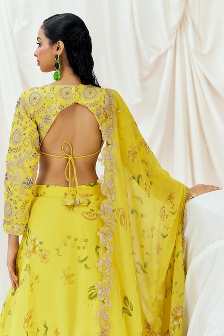 Redpine Designs Printed & Embroidered Lehenga Set 