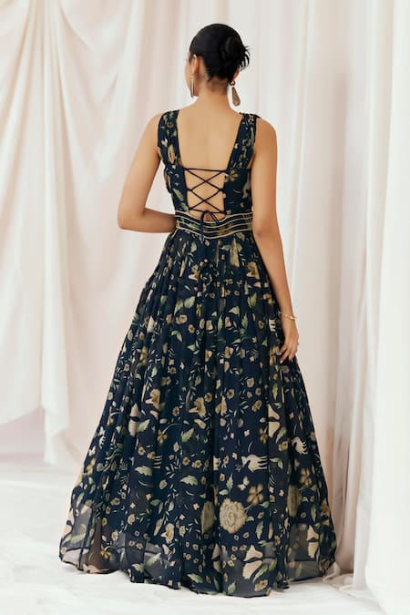 Redpine Designs Printed & Embroidered Gown 