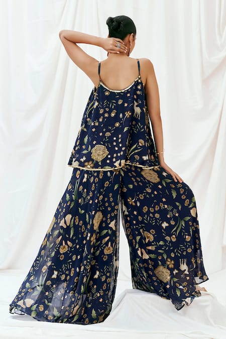 Redpine Designs Printed Peplum Kurta & Sharara Set 