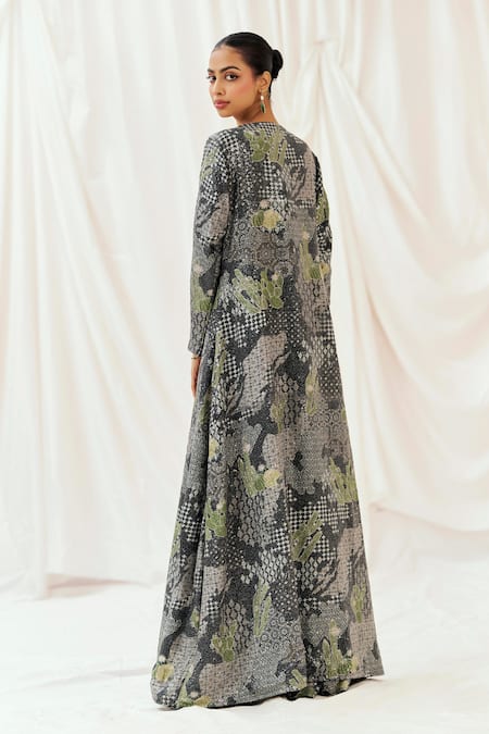 Redpine Designs Embroidered Jacket Sharara Set 