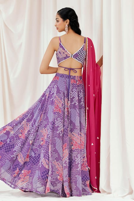 Redpine Designs Floral Print Lehenga Set 