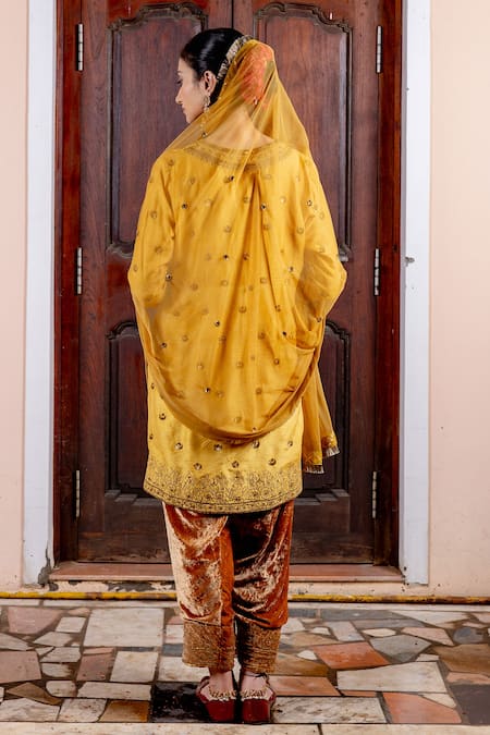 Nafs Butter Scotch Tussar Silk Kurta Set 