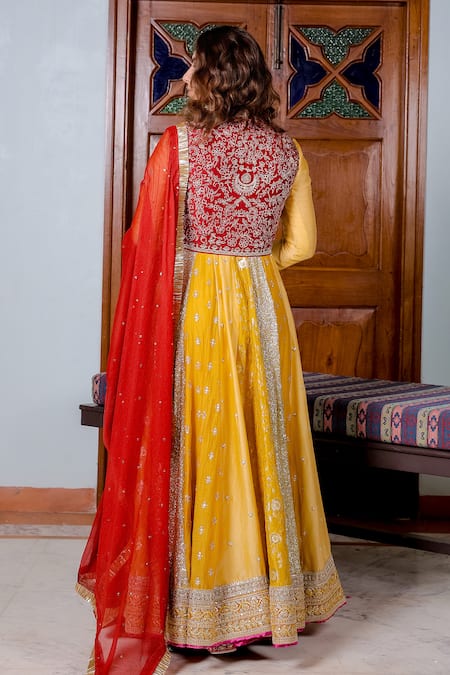 Nafs Brocade Anarkali Set 