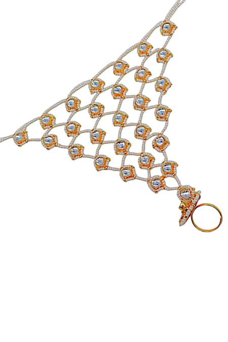 Tad Accessories Gold Finish Imitation Kundan Haathphool 