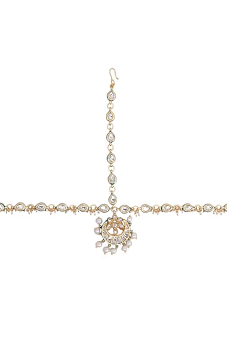 Tad Accessories Gold Finish Imitation Kundan Mathapatti 