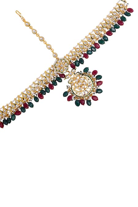 Tad Accessories Gold Finish Imitation Kundan Mathapatti 