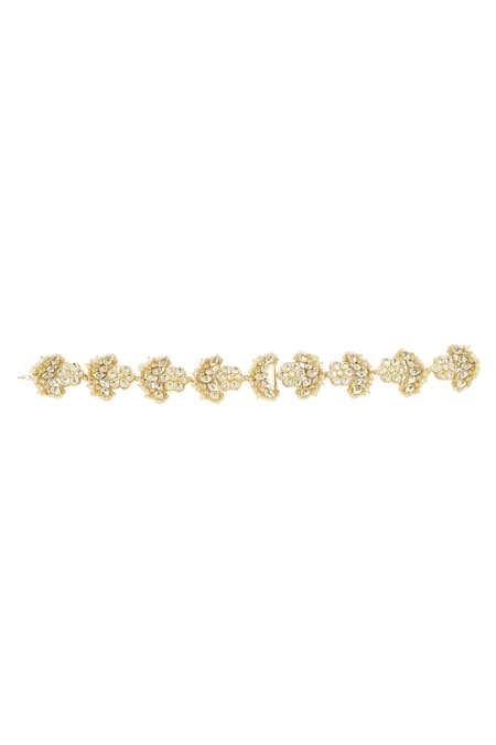Tad Accessories White Gold Finish Imitation Kundan Mathapatti Online at Aza Fashions Tad Accessories_White Gold Finish Imitation Kundan Mathapatti _Online_at_Aza_Fashions