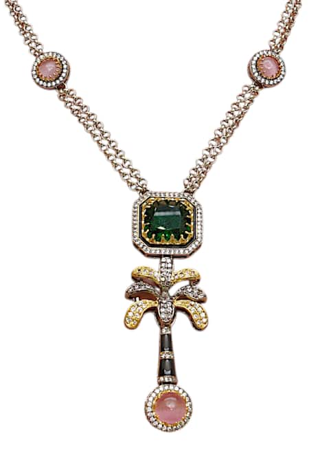 Tad Accessories Blue Designer Semi Precious Stone Necklace Online at Aza Fashions Tad Accessories_Blue Designer Semi Precious Stone Necklace _Online_at_Aza_Fashions