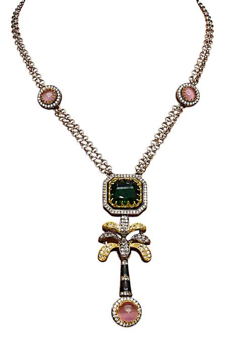 Tad Accessories Designer Semi Precious Stone Necklace 