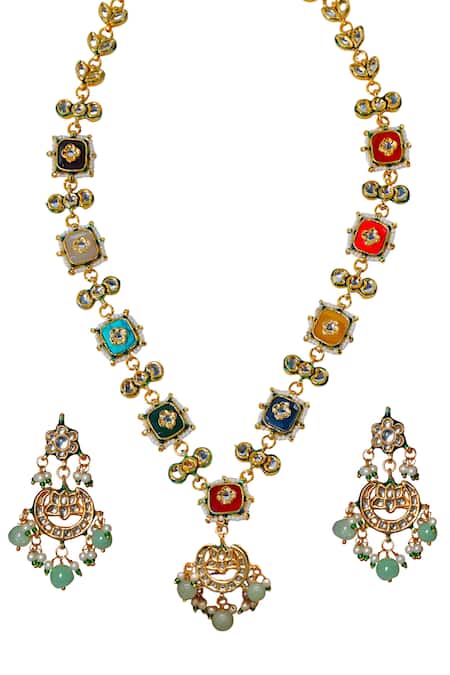 Tad Accessories Multi Imitation Kundan Necklace Set 