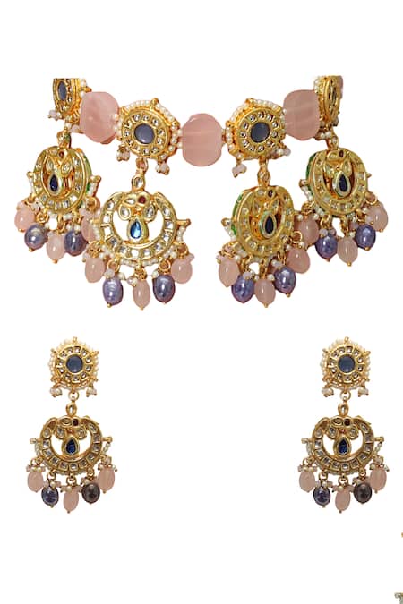 Tad Accessories Gold Finish Imitation Kundan Necklace Set 