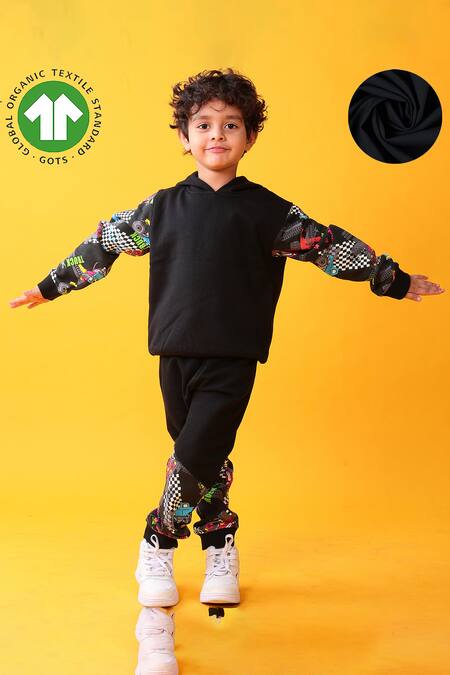 Buy_Anthrilo_Black Fleece Placement Pattern Sweatshirt And Joggers Set _Online_at_Aza_Fashions