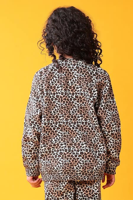 Shop_Anthrilo_Brown Fleece Leopard Pattern Sweatshirt And Joggers Set_Online_at_Aza_Fashions