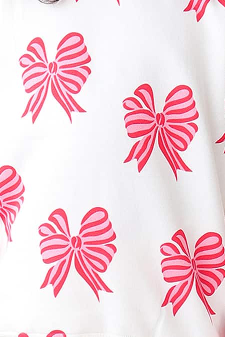 Buy_Anthrilo_White Fleece Bow Pattern Sweatshirt And Joggers Set_Online_at_Aza_Fashions