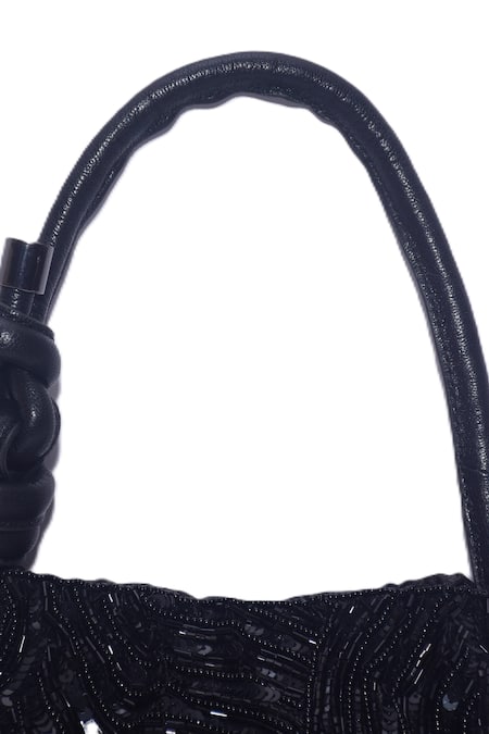 Jasbir Gill_Black Sequins Embellished Potli _Online_at_Aza_Fashions