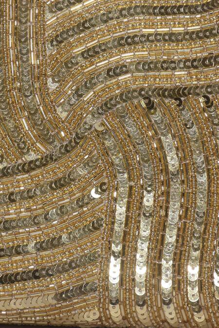 Buy_Jasbir Gill_Gold Sequins Box Clutch _Online_at_Aza_Fashions