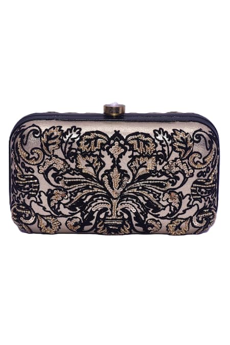 Jasbir Gill Flocked Leather Clutch 