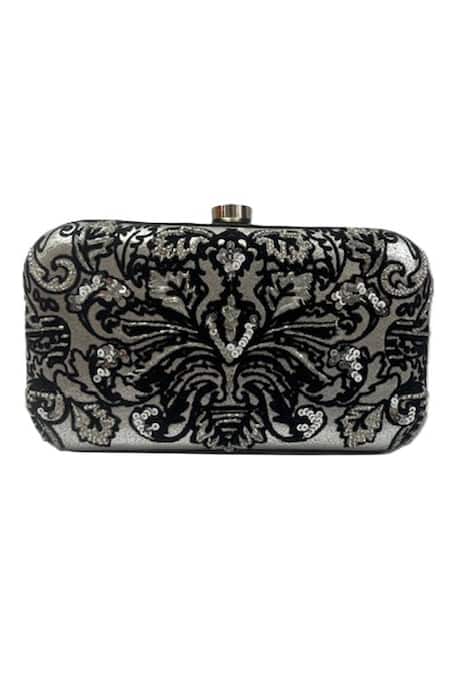 Jasbir Gill Flocked Leather Clutch 