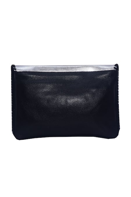Jasbir Gill Flocked Leather Clutch 