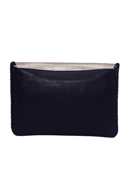 Jasbir Gill Flocked Leather Clutch 