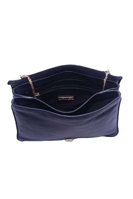 Buy_Jasbir Gill_Gold Embroidery Flocked Leather Clutch _Online_at_Aza_Fashions