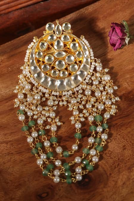 Paisley Pop Mint Kundan Braid Pin 
