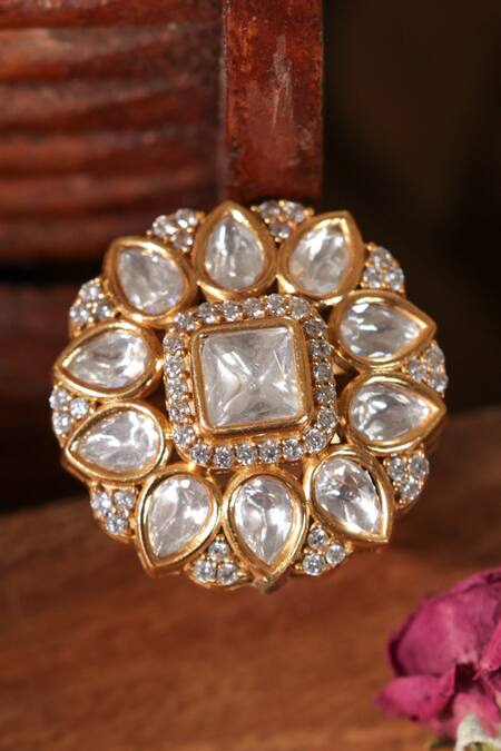 Paisley Pop Floral Polki Ring 