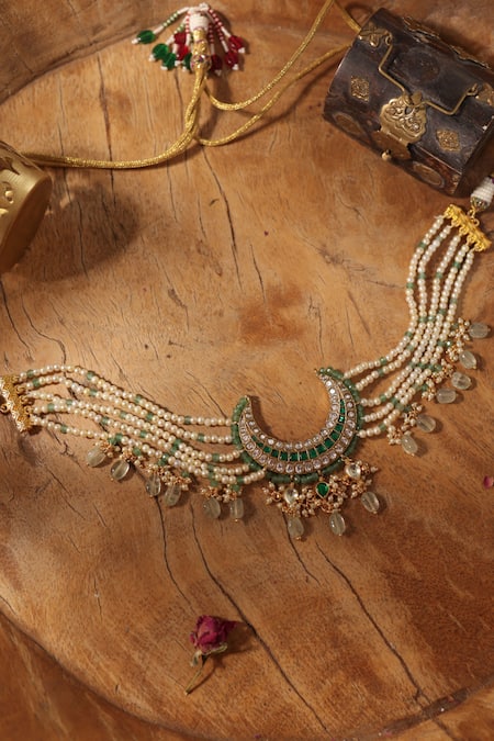 Paisley Pop Crescent Choker Necklace 