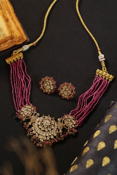 Paisley Pop Multicolored Kundan Necklace Set 