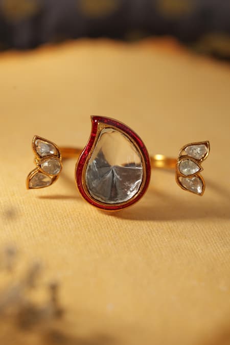 Paisley Pop Statement Polki Ring 