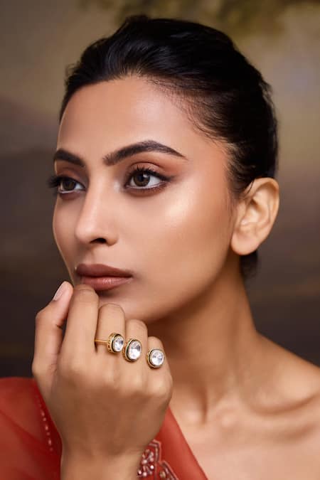 Paisley Pop_Green Polki Ring _Online_at_Aza_Fashions