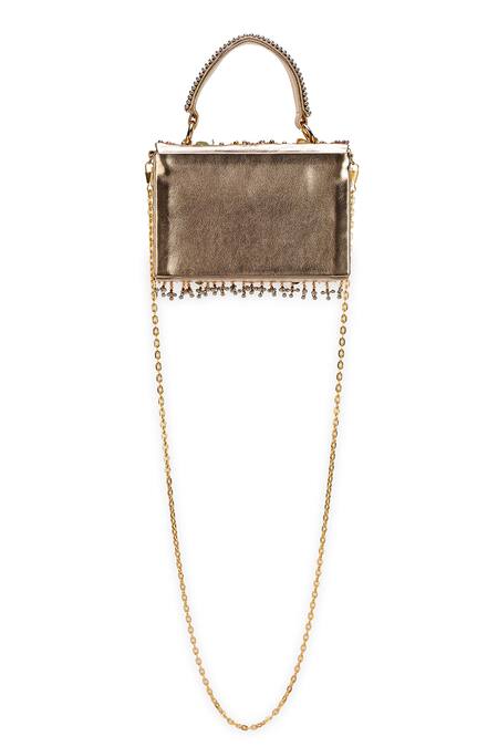 Shop 5elements Gold Sequins, Beads Aadvika Embroidered Clutch Online at Aza Fashions Shop_5elements_Gold Sequins, Beads Aadvika Embroidered Clutch _Online_at_Aza_Fashions