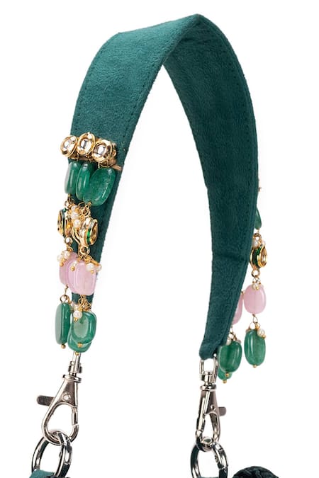 5elements_Green Beads Janvika Potli Bag _at_Aza_Fashions