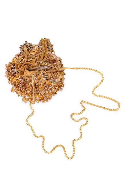 Buy_5elements_Gold Sequins, Beads Maanya Embroidered Potli _Online_at_Aza_Fashions