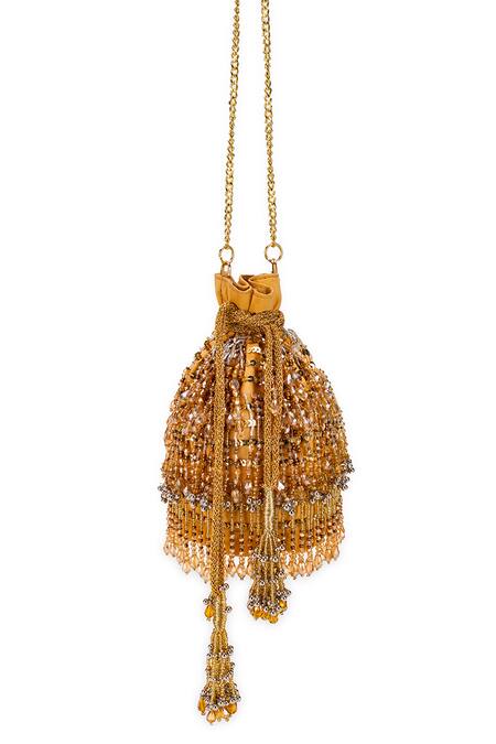 Shop_5elements_Gold Sequins, Beads Maanya Embroidered Potli _Online_at_Aza_Fashions