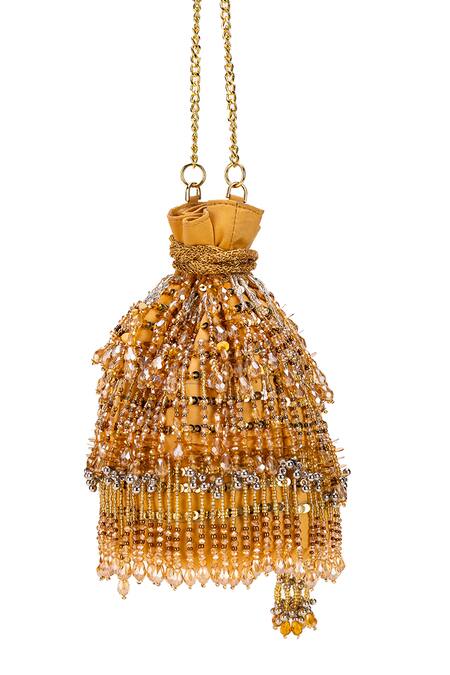 Shop_5elements_Gold Sequins, Beads Maanya Embroidered Potli 