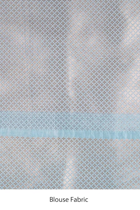 Zal From Benaras_Blue Silk Pure Banarasi Handloom Saree With Unstitched Blouse Piece _at_Aza_Fashions