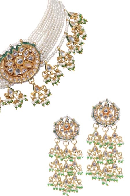 Tad Accessories Gold Finish Imitation Kundan Necklace Set 