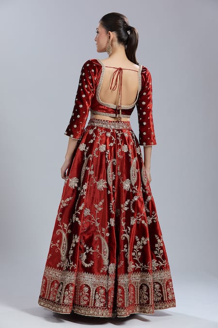 Lashkaraa Paisley Bloom Embroidered Lehenga Set